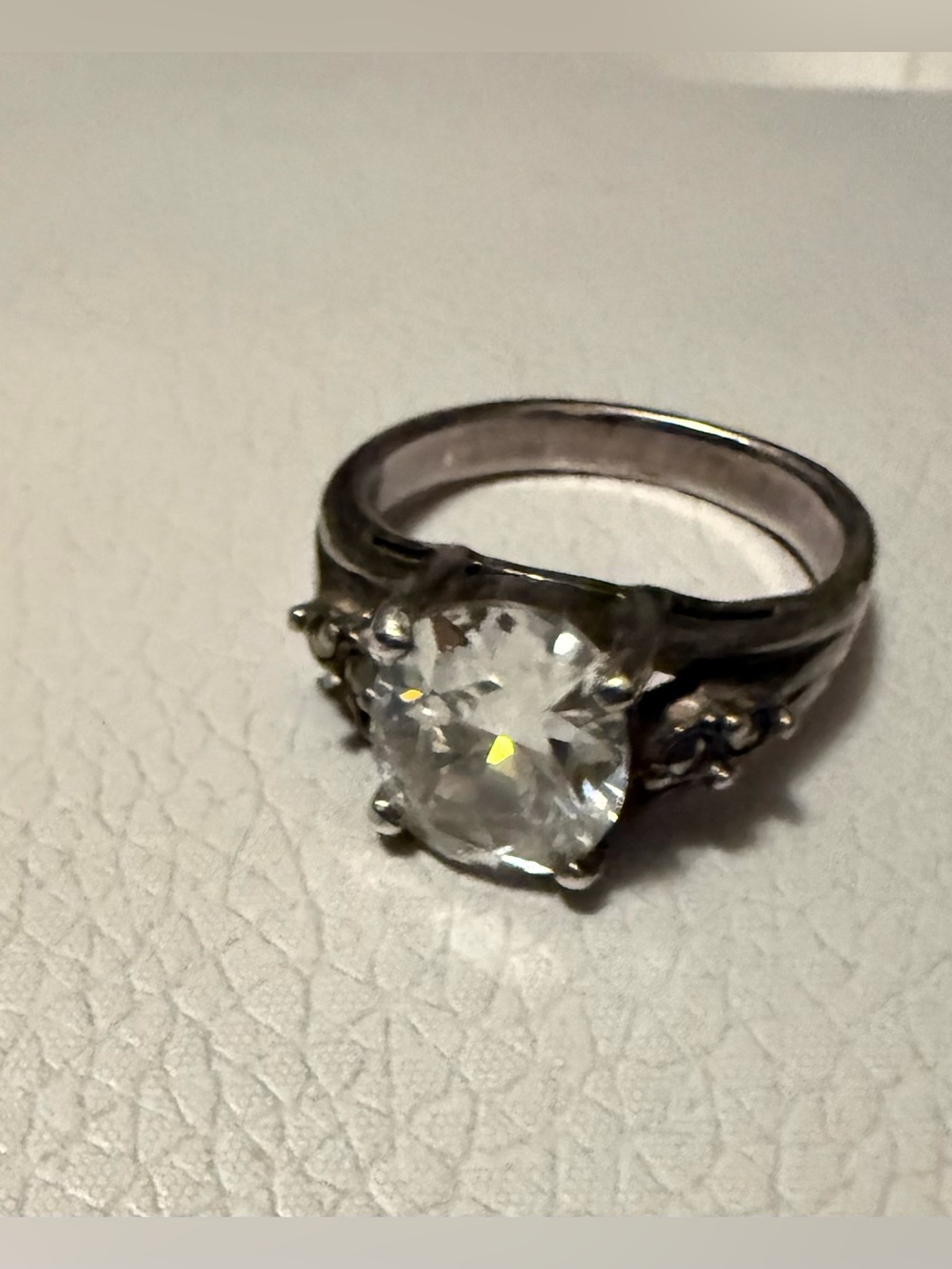925 Sterling Silver Clear Stone Cocktail Ring - Women Jewelry